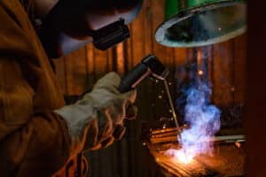 Student Welding at Ready Arc Training and Testing